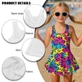 thumbnail image 5 of Uorisanigo Girls Swimsuits One Piece Sleeveless Purple Mermaid Scale Back Strap Beach Swim Dress Sleeveless Bathing Suits Beach Vacation, Size 3-4, 5 of 6