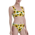 thumbnail image 4 of High Waisted Bikini Sets For Women, Sunflowers Swimsuits Tummy Control, Two Pieces Bathing Suit, 4 of 8