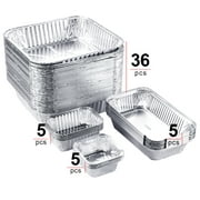 Image 51Pack Aluminum Foil Loaf Pan Disposable Bread Baking Food Cooking Tin