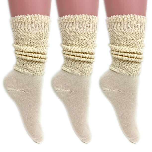 AWS/American Made Lightweight Slouch Socks for Women Extra Thin Ecru