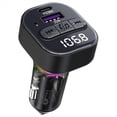 thumbnail image 1 of Transmisor FM Bluetooth 5.3 para Automóvil con Cargador de Automóvil PD Tipo C, Compatible con Reproductor de MP3, Llamadas Manos , Retroiluminación LED, 1 of 5