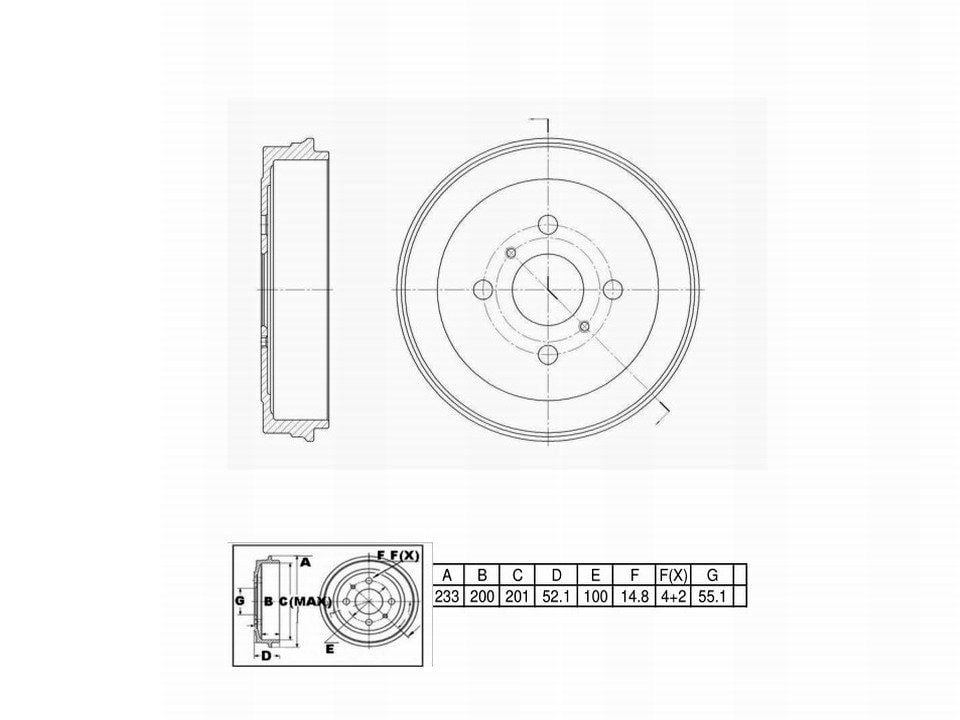Winstop Brake Drum, Rear WS237549, Toyota Prius 2003-2001