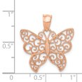 thumbnail image 2 of 14k Rose Gold Filigree Butterfly Necklace Charm Pendant Insect Arachnid, 2 of 6