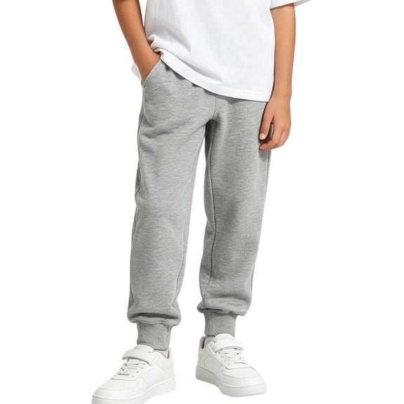 Posijego Boys Cotton Sweatpants Elastic Waist Joggers for Little Boys Fall Winter Athletic Sweatpants with Pockets