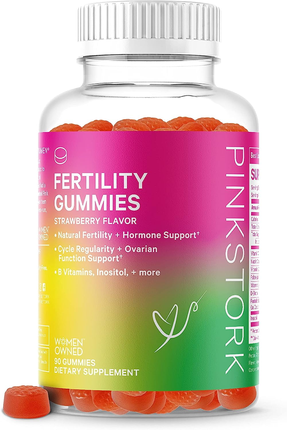 Pink Stork Fertility Gummies Strawberry Fertility Supplements for