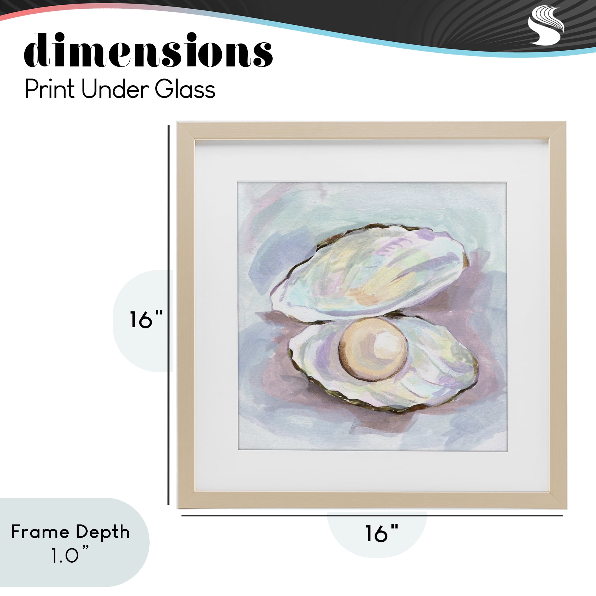 Stupell Industries Silent Opal Clam Pearl Birch Framed Print Under Glass, design by Melissa Wang