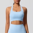 thumbnail image 5 of Sport Bras For Women Solid Color Full Coverage Support Bra Light Blue Size M, 5 of 7
