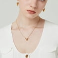thumbnail image 5 of Htooo Collar con forma de V para mujer, chapado en oro de 18 quilates, collar con letra en V, colgante con inicial en V de acero inoxidable, joyería para mujeres y niñas, 5 of 5