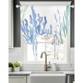 thumbnail image 5 of Ocean Botanical Tie Up Curtains for Window, Thermal Insulted Balloon Shade Adjustable Rod Pocket Curtains Valance Panels for Kitchen Bathroom Cafe 42 x 45 Summer Coastal Sea Blue Green Coral, 5 of 6