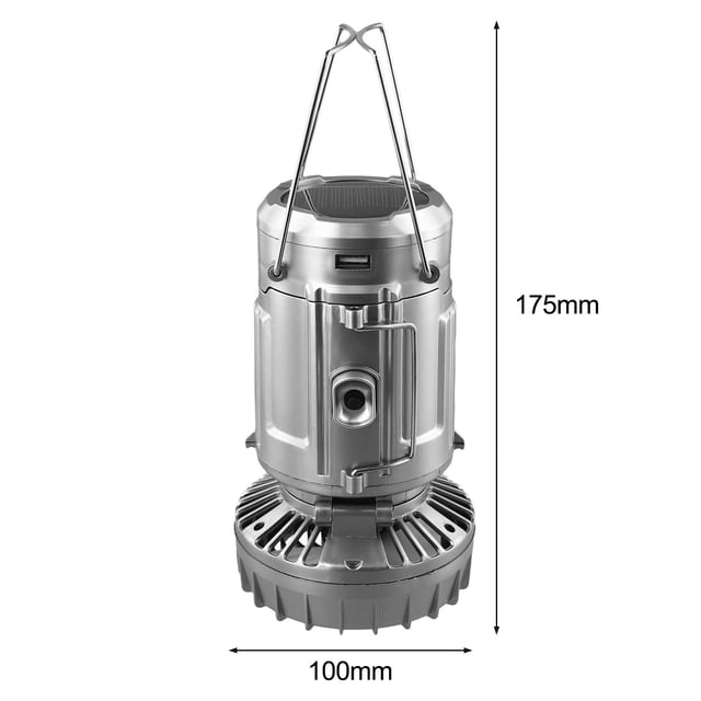 Yimiti Lantern Fan Solar/Rechargeable/Battery Powered Foldable Hanging Tent Fan Light