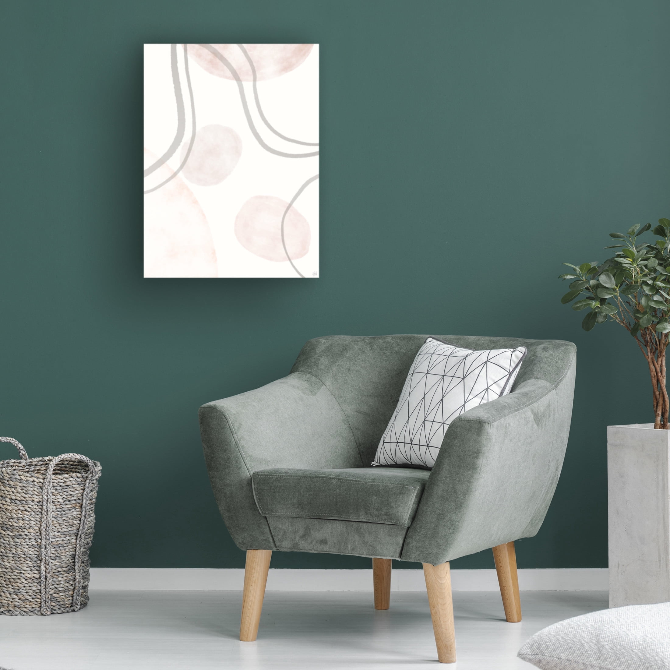 Canvas Wall Art - Line and Brush 'Line & Bubble Space 2' Wall Art for Living Room, Bedroom, or Office Décor by Trademark Fine Art - 14 x 19 Inches