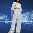 thumbnail image 2 of Fgnfyis Ensemble Décontracté Ample pour Femmes Grande Taille T-Shirt à Manches Courtes Col Rond Pantalon Grand Pantalon Long Ensemble 1 Ensemble Pantalon pour Femmes 2 Pcs Blanc TG, 2 of 4