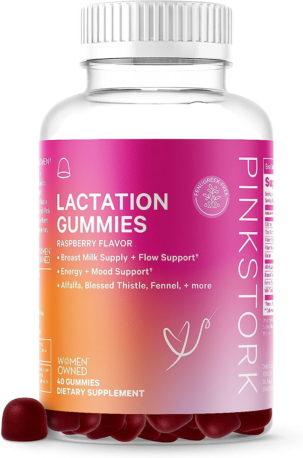 Pink Stork Lactation Support Gummies Alfalfa, Vitamin D & B12 for
