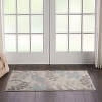 Nourison Tranquil Floral Ivory/Light Blue 2' x 4' Area Rug, (2x4)