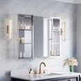 thumbnail image 3 of ANGELES HOME 40 in.×30 in.H Copper-Free Mirror Medicine Cabinet with Beveled Mirror Door and Open Shelf Set, Recessed or Surface Mount, 3 of 11