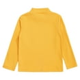 thumbnail image 4 of Jhaoyu Kids Boys Girls Solid Color Long Sleeve Thermal Underwear Tops Mock Neck T-Shirt Winter Warm Yellow 140, 4 of 6