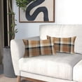 thumbnail image 5 of Brown Plaid Pillow Covers 12x20 Inch Brown Black Beige Buffalo Plaid Tartan Pattern Rectangle Decorative Throw Pillow Cases Set of 2 Farmhouse Holiday Cushion Cases Sofa Couch Bed Decor, 5 of 6