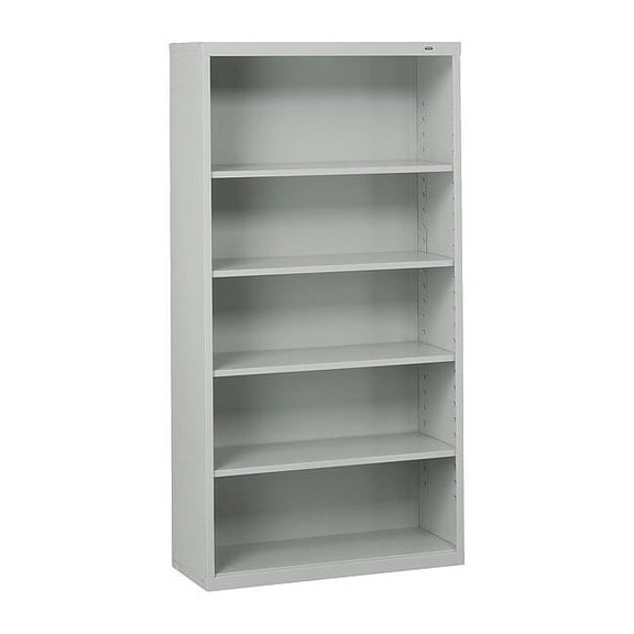 Tennsco 5-Shelf Stationary Bookcase, 66"x34-1/2" Light Gray B-66LG