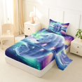 thumbnail image 2 of Castle Fairy Wildlife Aurora Polar Bear Twin Sheets 3pcs for Teens,Icy Lake Snow Mountain Bedding,Mint Purple White,1 Fitted Sheet, 1 Flat Sheet and 1 Pillowcase, 2 of 6