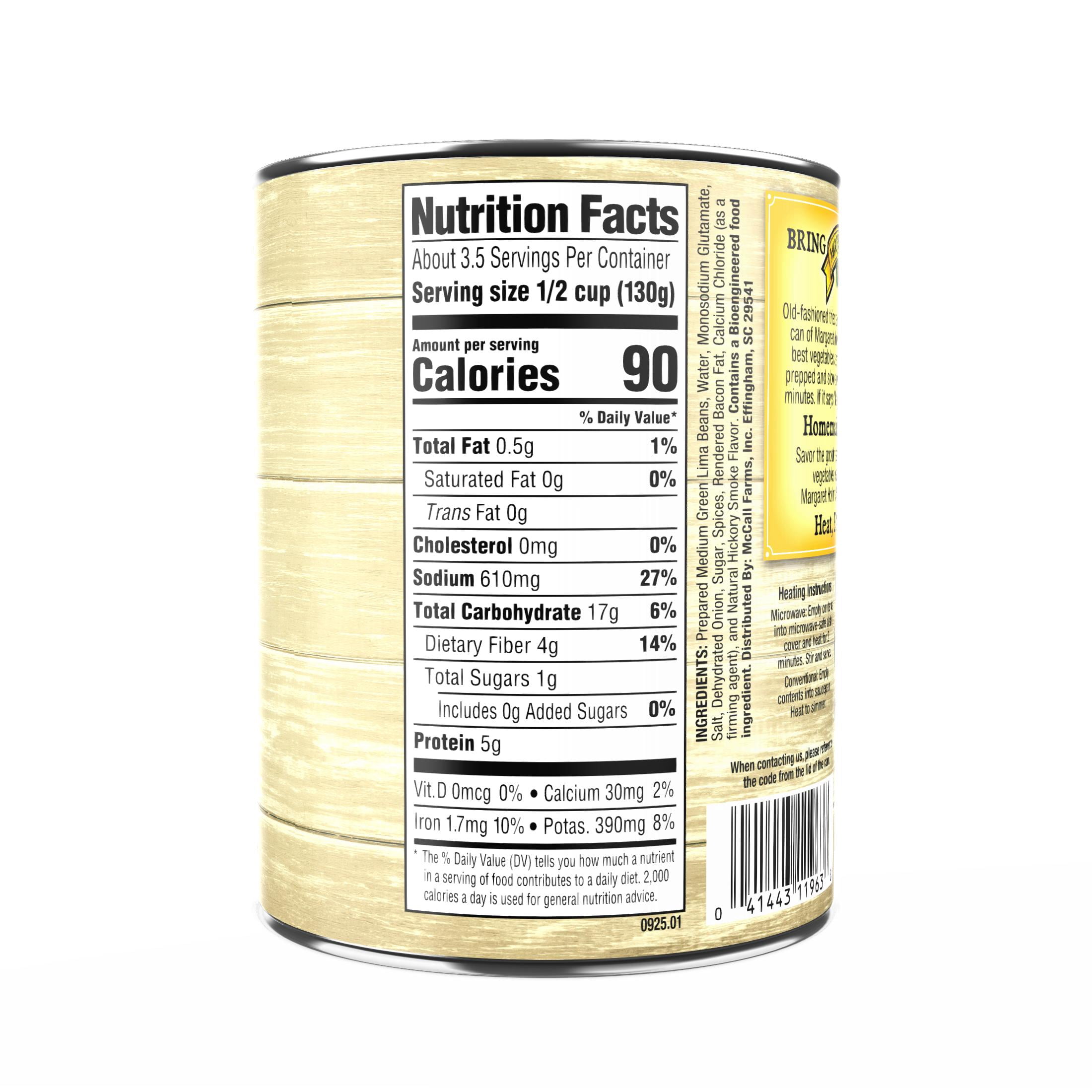 Margaret Holmes Seasoned Green Lima Beans, Canned Beans, 15 oz