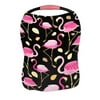 PKQWTM pink flamingos black Nursing Cover Baby Breastfeeding Infant Feeding Cover Baby Car Seat Cover