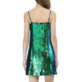 thumbnail image 5 of INSPIRE CHIC Women's Dress Glitter Sequin V Neck Adjustable Straps Prom Mini Dress 3XL Green, 5 of 8
