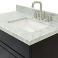 thumbnail image 5 of Ariel Hamlet 37 In. Right Offset Rectangle Sink Vanity With 1.5 In. Carrara White Countertop In Black, 5 of 11