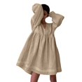 thumbnail image 1 of SZXZYGS Robes d'Été pour Femmes 2024 Vacances Tendance Plus de 60 Lignes Robe pour Femmes Tempérament Col en V Manches Coupe Ample Robe 2024, 1 of 5