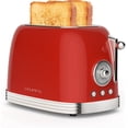 thumbnail image 1 of CROWNFUL 2-Slice Toaster with Extra Wide Slots, Retro Stainless Steel Toaster, 1 of 8
