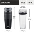 thumbnail image 3 of Built Glassx 20 oz Two-Tone Black Insulated Stainless Steel Tumbler with Glass Interior, 3 of 15