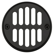 Westbrass Round Brass Shower Strainer Drain Cover with Crown Ring, Matte Black