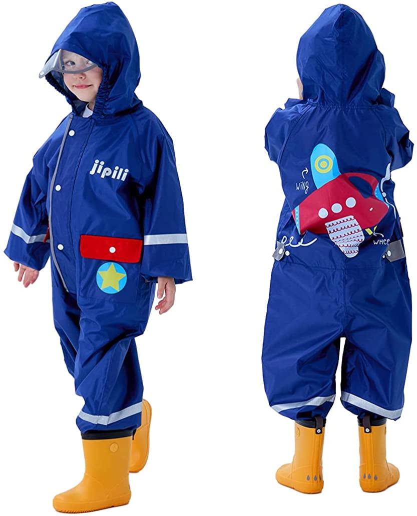 Kids Raincoats Boys Girls Rainwear Hooded 3D Animal Waterproof Rainsuit
