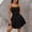 (Fashion 126)Black, variant on Women's Corset Mini Dress Summer Spaghetti Strap Ruched Front Solid Mini Skater Dress A-Line Flowy Short Dress
