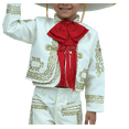 thumbnail image 2 of Traje de charro de niño mariachi blanco Rev mariachi color blanco bordado, 2 of 2