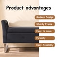 thumbnail image 4 of HIUU 67.9” End of Bed Storage Bench King Size,Black Velvet Ottoman Bench for Bedroom & Entryway,Soft Ottoman Seat with Hidden Storage Compartment, 4 of 9