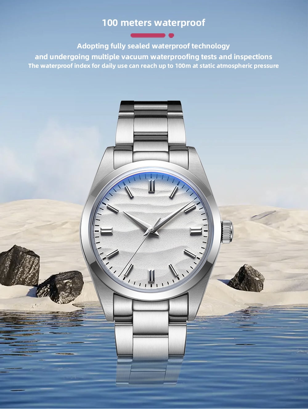ADDIESDIVE 36mm Men's Watch Dive 100m with Japanese VH31 Quartz Movement, 316L Stainless Steel, Dress Casual  AD2030