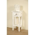 thumbnail image 5 of Shabby Chic Cottage 11.8 in. Heavy Distressed Whitewash Square Solid Wood End Table with 1 Drawer, 5 of 5