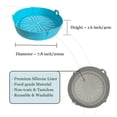 thumbnail image 3 of 2 Pack Reusable Silicone Air Fryer Liners in Grey, Air Fryer Accessories Non-Stick Air Fryer Silicone Liner, Heat Resistant Air Fryer Silicone Pot in Round, 7.8inch Air Fryer Basket for Oven Baking, 3 of 5