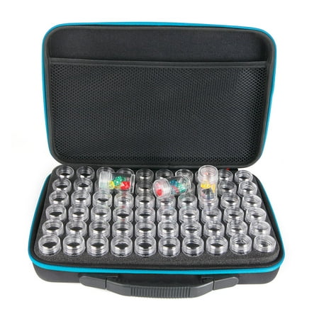Slots Embroidery Zipper Storage Box with Transparent Beads Display (Best Way To Display Jewelry At Garage Sale)