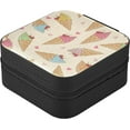 thumbnail image 3 of Coolnut Ice Cream Travel Jewelry Box PU Leather Jewelry Organizer Ideal Gift for Women Girls, Portable Mini Jewelry Travel Case for Stud Earrings Rings Necklaces Bracelets Women Gifts, 3 of 7