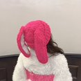 thumbnail image 2 of CSChome Knitted Hat Women Winter Hat Long Bunny Ear Decor Knitted High Elasticity Warm Thick Soft Ear Protection Solid Color Windproof Slip, 2 of 7