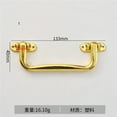 thumbnail image 3 of 2pcs Leather Case, Cosmetic Case, Plastic Square Handle, Aluminum Case Imitation Gold Gift Box Handle, Luggage, Small H, 3 of 6