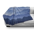 thumbnail image 3 of Mountain Soft Flannel Fleece Blanket, Nature Theme a Panoramic Silhouette of the Mountains in the Morning Illustration Print, Cozy Plush for Indoor and Outdoor Use, 70" x 90", Blue, by Ambesonne, 3 of 6