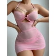 thumbnail image 2 of SUNSIOM Womens Lingerie Set See Through Ring Chain Halter Neck Mesh Lingerie Dress G-String Thongs 2 Pcs Set, 2 of 6