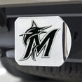 thumbnail image 2 of Fan Mat Trailer Hitch Cover 26626 Fits 2 Inch Receiver; MLB Miami Marlins Logo; Chrome Plated; Metal, 2 of 2