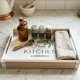 thumbnail image 5 of Wooden Serving Tray With Metal Handles Kitchen Decorative Tray For Coffee Table, 5 of 6
