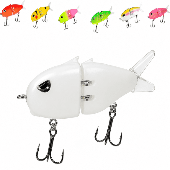 GARDVORA Mini Glide Bait for Bass Fishing Small Glide Multi-Jointed Swimbait Wobbler Slow Sinking Swimming Bait with Double Hook for Freshwater Saltwater Bass Trout Pike Fishing