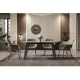 thumbnail image 2 of LeisureMod Modern Dining Table with 71" Rectangular Sintered Stone or Glass Wide Tabletop and Steel Legs Seats 6-8 People for Home, Kitchen, or Dining Room Krevor Series in Deep Grey, 2 of 10