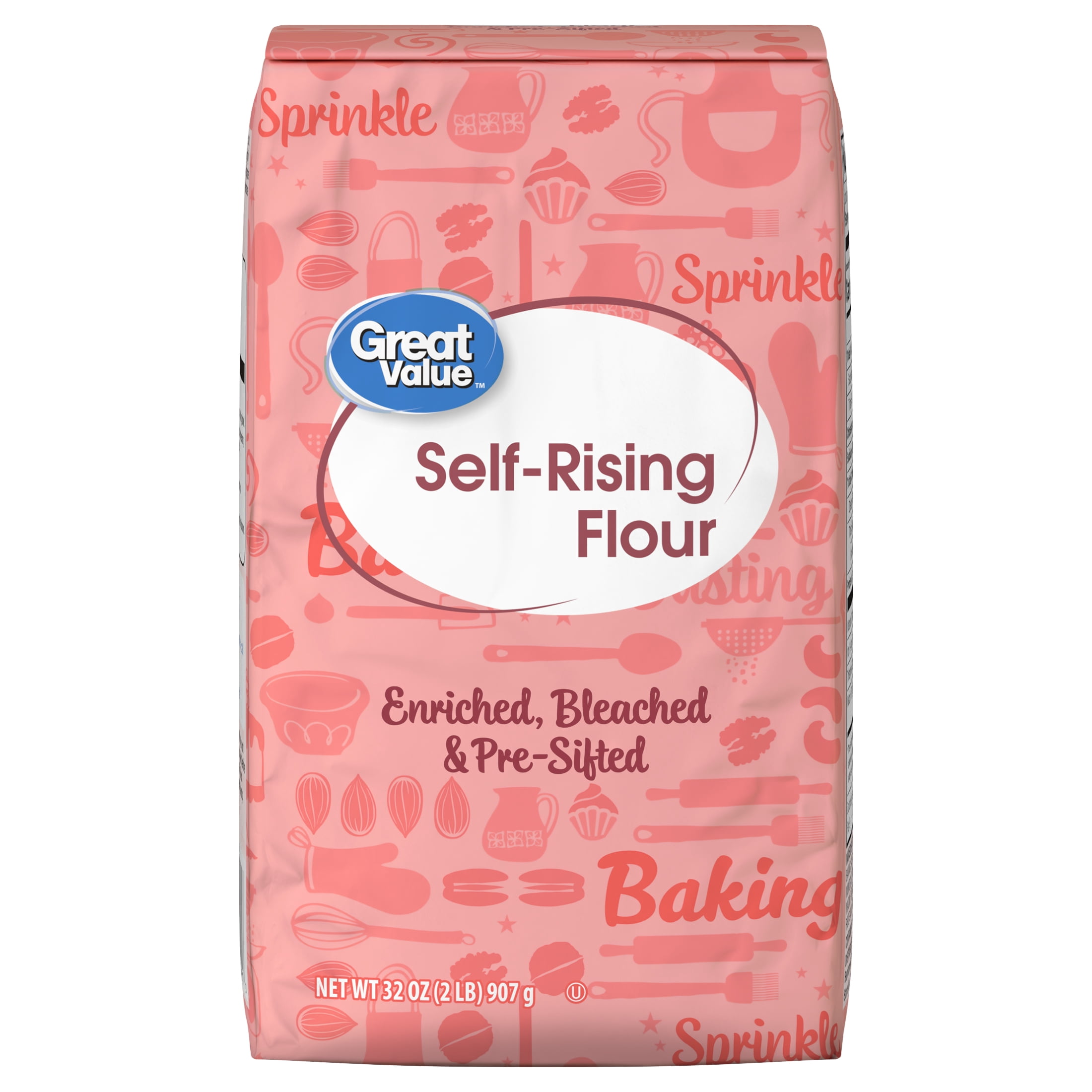 (12 pack) Great Value Self Rising Enriched Bleached Flour, 2 lb Bag