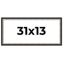 31x13 Frame Silver Real Wood Picture Frame Width 1.25 Inches | Interior Frame Depth 0.75 Inches |